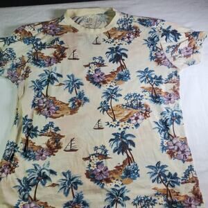 Boys Original Use Medium M Hawaiian Tropical Beach Palm Tree T-Shirt Tee